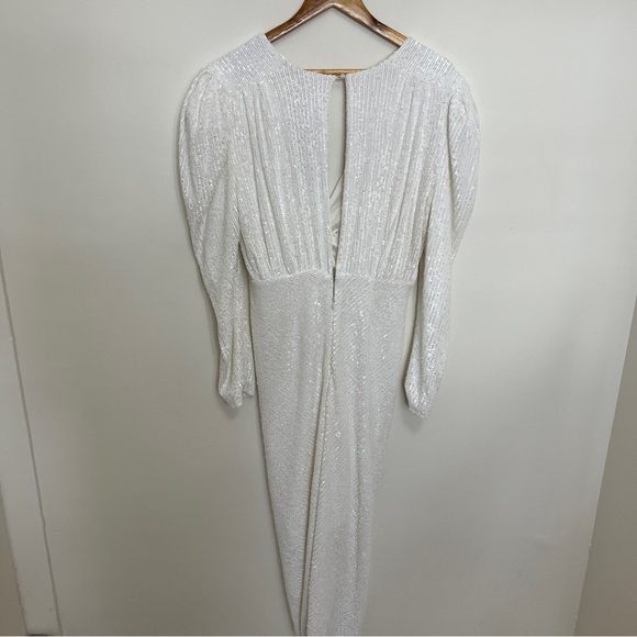 Ronny Kobo Astrid Midi Dress 90s Burnout Paris Hilton Bridal Wedding Prom Size L - Picture 8 of 12